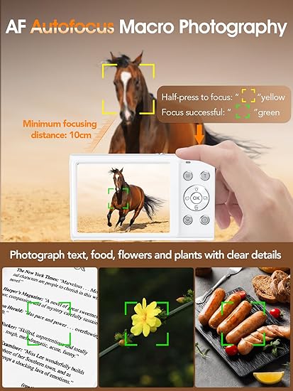 Digital Camera,Autofocus 4K Vlogging Camera for Photography with 32GB Card - Image 2